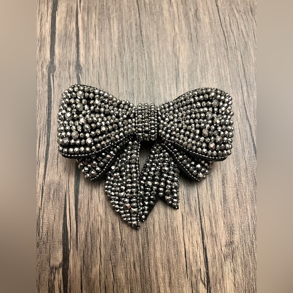 Large Beaded Bow French Barrette NWOT